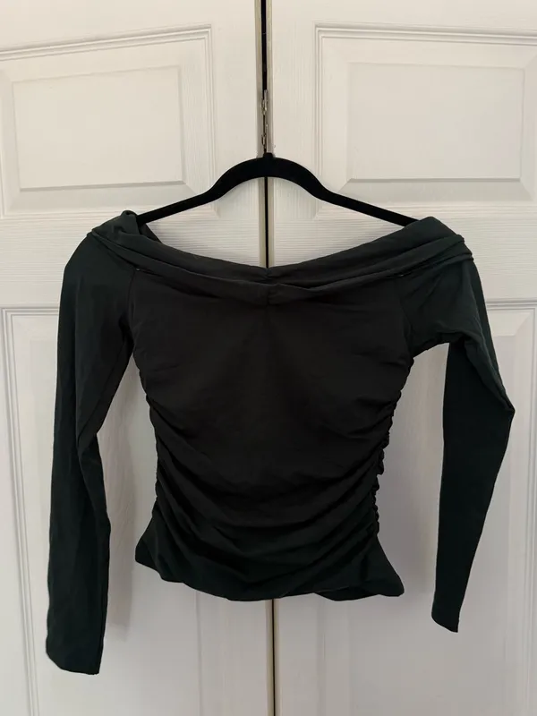 Abercrombie & Fitch Green Gold Hardware Off-the-Shoulder Modal-Blend Top Size XS - Image 6