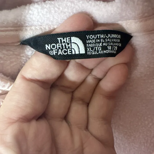 The North Face Youth XL 18/20 Hoodie Light Pink Fleece Jacket Girls Full Zip - Image 8