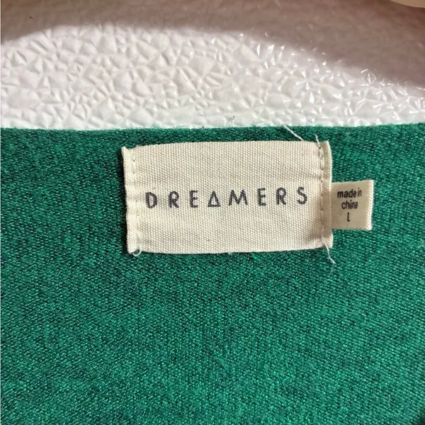 Dreamers Emerald Green V-Neck Sweater oversized L - Image 4