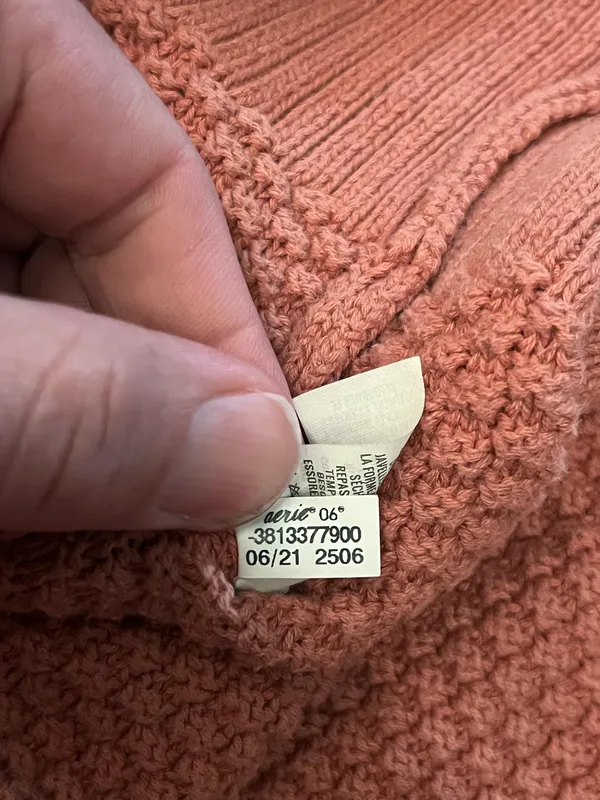 Aerie Cardigan Sweater Womens Medium Brown Waffle Knit V Neck Varsity 06 Pockets - Image 10