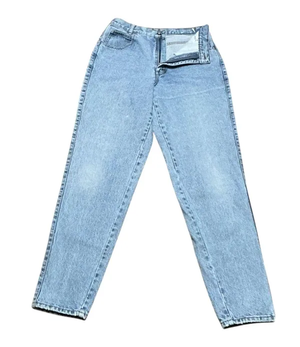 Lawman High Rise Tapered Leg Vintage 90s 100% Cotton Acid Wash Jeans 13 - Image 2