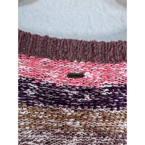 O'Neill Small Multicolor Striped Sweater‎ Women's Boho Knit Pullover - Image 5