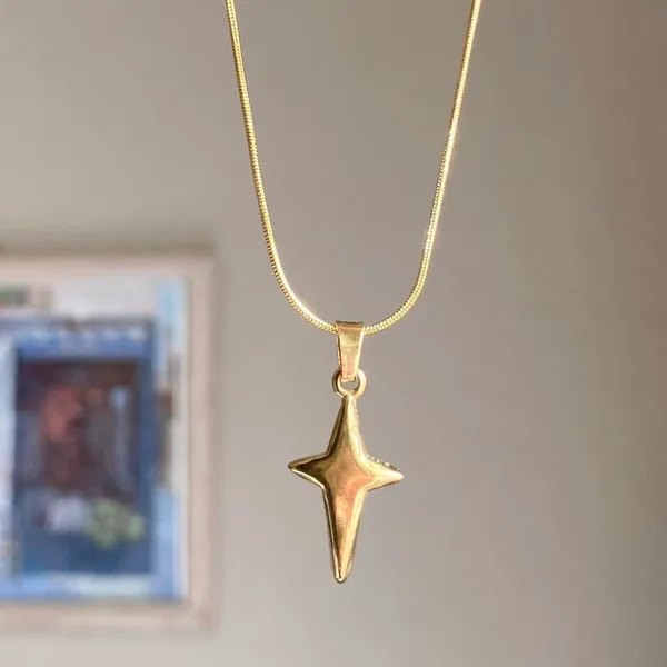 Handmade grunge y2k street style sparkle star fully stainless steel necklace✨ - Image 3