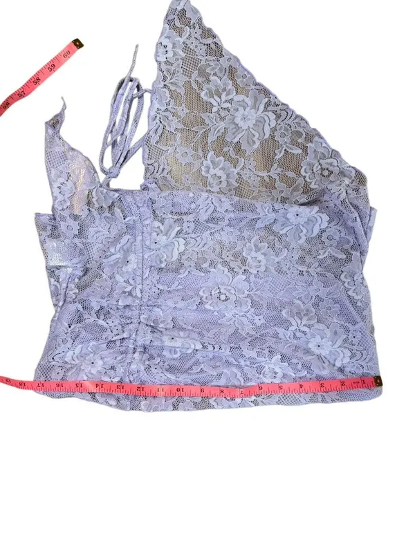 NWT SHEIN Bae Purple Lace Asymmetrical Tube Top y2K style 1XL - Image 2