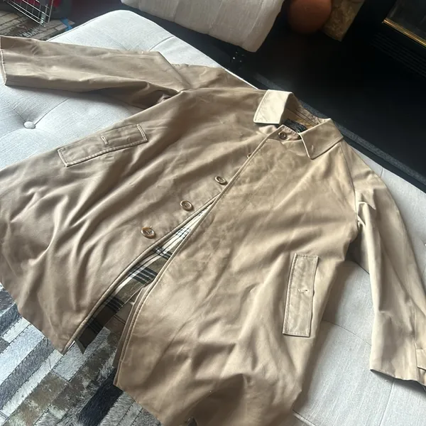 Burberry X Commuter 2 Khaki Trench Coat Plaid Size 42 - Image 4