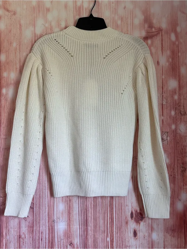 English Factory Ivory Puff Sleeve High Crewneck Sweater Size XS - Image 10