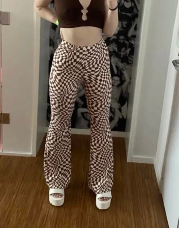 Checkered Flare Pants - Image 4