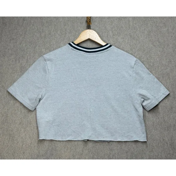 Under Armour Wisconsin Badgers Women Sz S Gray Cropped Waffle Knit TShirt Sporty - Image 2
