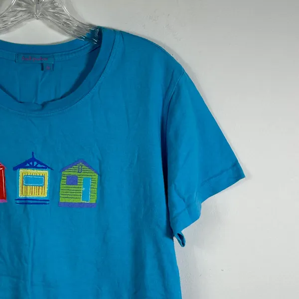 Fresh Produce Womens Blue Beach House Graphic T-Shirt Cotton USA Made Large - Image 7