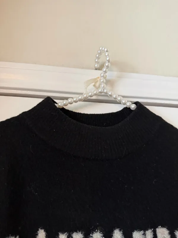 A New Day Black Mock Neck Bonjour Sweater - Image 3