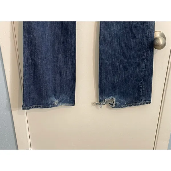 VTG Ralph Lauren No. 67 Jeans 8/29 Low Rise Button Fly Y2K Flare Leg Grunge - Image 6