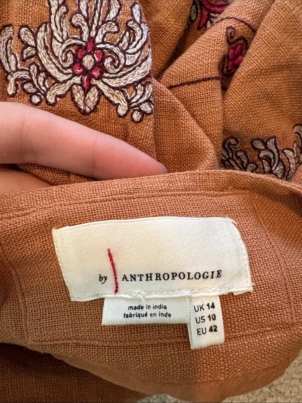 Anthropologie Meghan Embroidered Mini Skirt Size 10 - Image 6