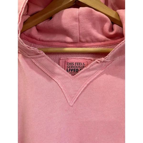 American Eagle Oversized Pink Distressed Sweater‎ Cotton Blend Casual Size Small - Image 3