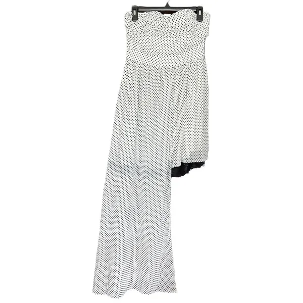 Love Point Pin Up Style Polka Dot Bustier Dress With Side Train Sz L - Image 2