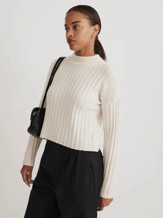 Madewell‎ Mockneck Crop Wool Sweater Size XL - Image 4