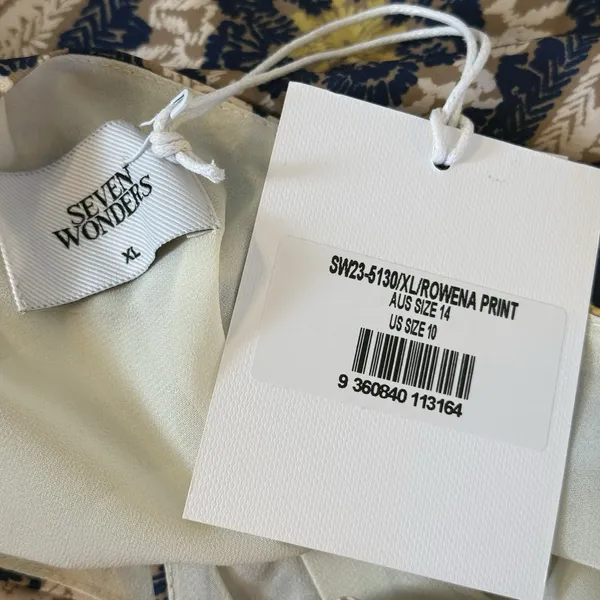 NWT Seven Wonders Rowena One‎ Shoulder Mini Dress XL Celestial Sun Patchwork - Image 14