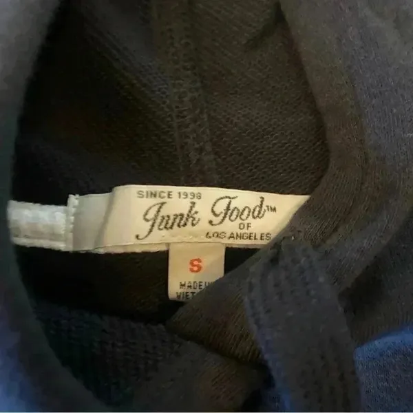 Junk Food‎ Womens Black And White Cozy Cropped Hoodie New Size Small Sweatshirt - Image 4