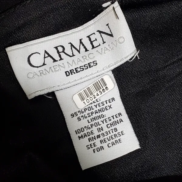Carmen Marc Valvo Black and Silver Studded Bodycon Dress Size L‎ - Image 6