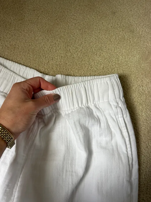 Old Navy Linen Pants Wide-Leg white - Image 7