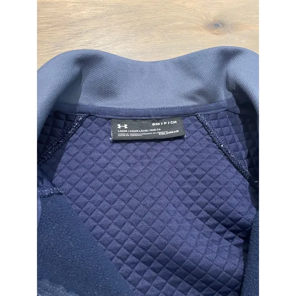 Under Armour Navy Gray Accent Quilted Quarter‑Zip Sweatshirt Size S - Image 2