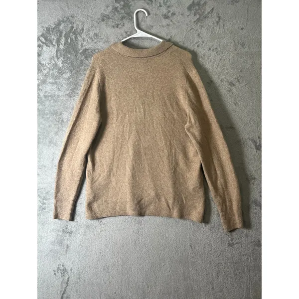 J.Crew Extra Soft Yarn Sweater Wool Brown Collared Pullover Preppy Quiet Luxury - Image 3