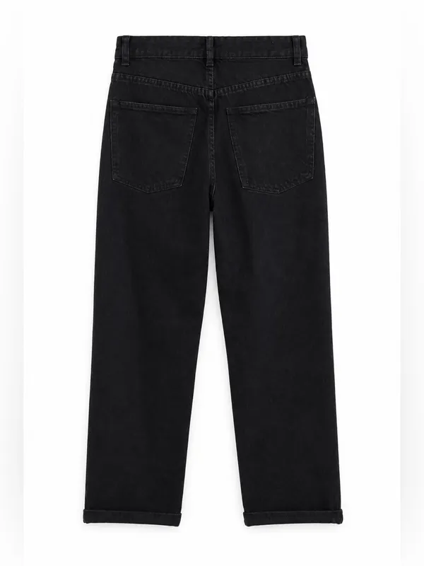 Zara Women Black High Rise Wide Leg Jeans Size 4 Cotton Lyocell Denim - Image 4