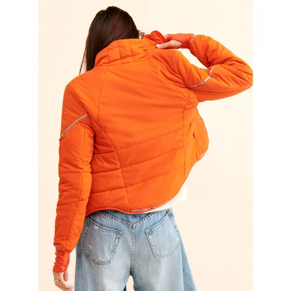 Free People Gathering Storm Run Puffer Orange size S - Image 5