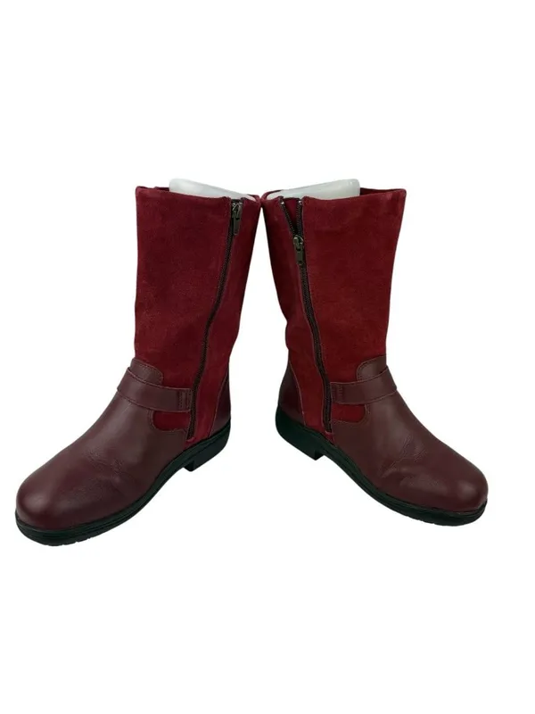 Alegria Kris Boots Womens Size 36/5-5.5 Red Leather Mid Calf Comfort Fall Winter - Image 10