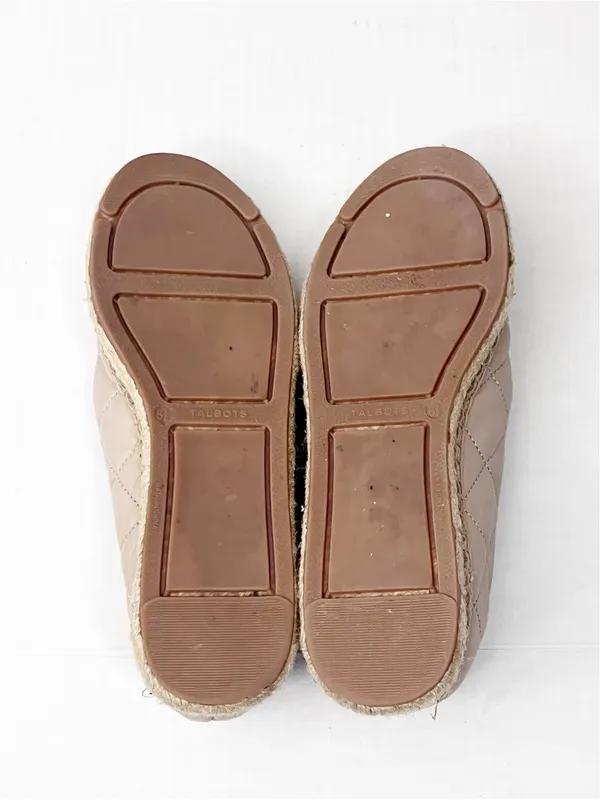 TALBOTS Izzy Quilted Nappa Leather Upper Espadrille Captoe Flats Size 8.5 Preppy - Image 2