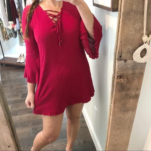 Entro medium fuschia lace up sexy summer dress - Image 2