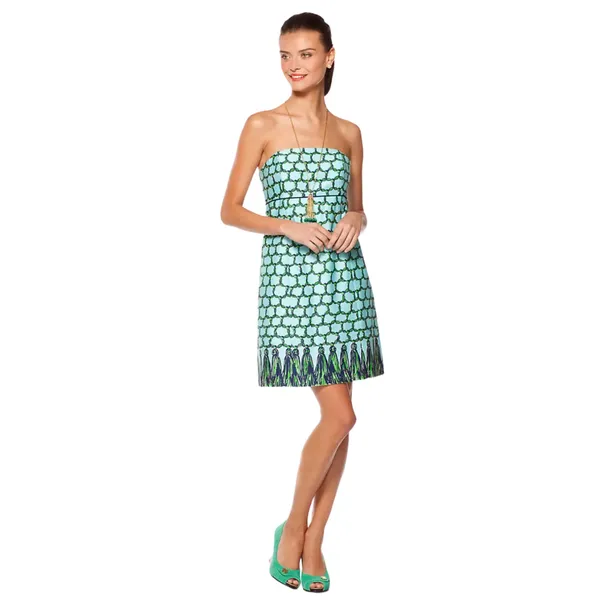 Lilly Pulitzer Bowen Cameo White‎ Macrame Me Print Strapless Dress Size 8 - Image 3