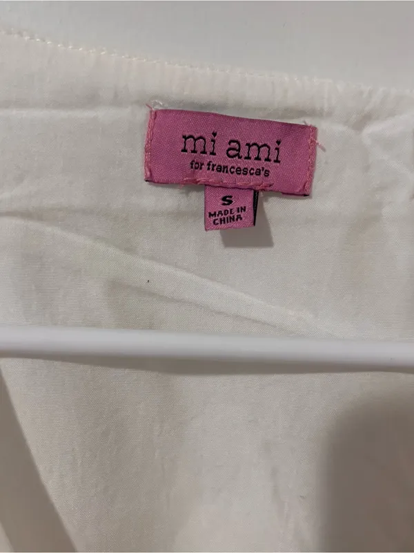 Miami Francesca’s White V-Neck Cropped Blouse - Image 3