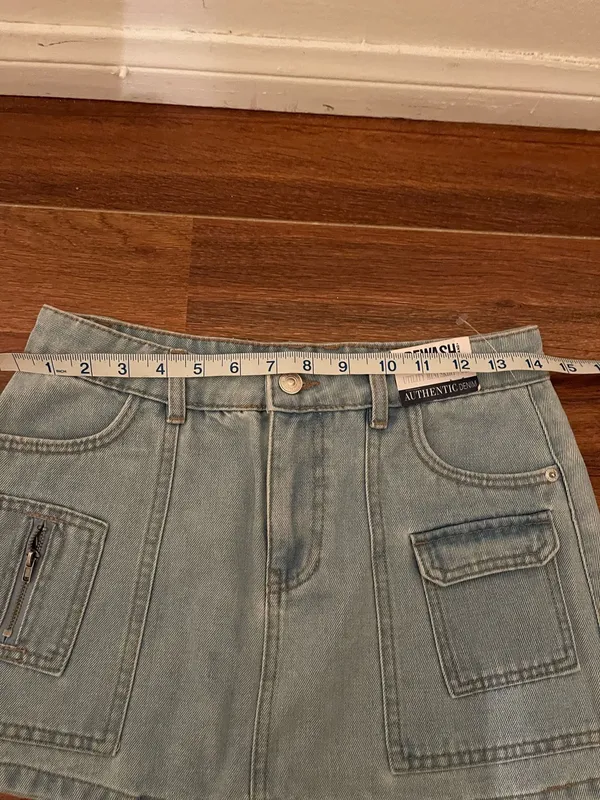 Rewash Light Blue Mini Skirt with Utility Pockets  - Image 8