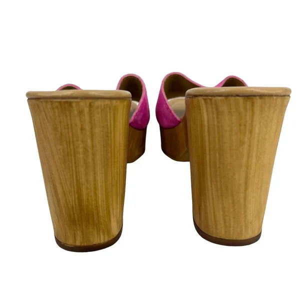 Steve Madden Neon Pink Block Heels Slides Sandals 9 Platform y2k - Image 4