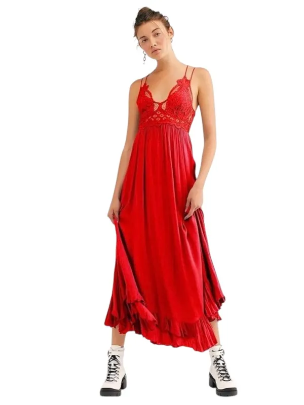 Free People Adella Lace Boho Maxi Slip Dress - Image 3