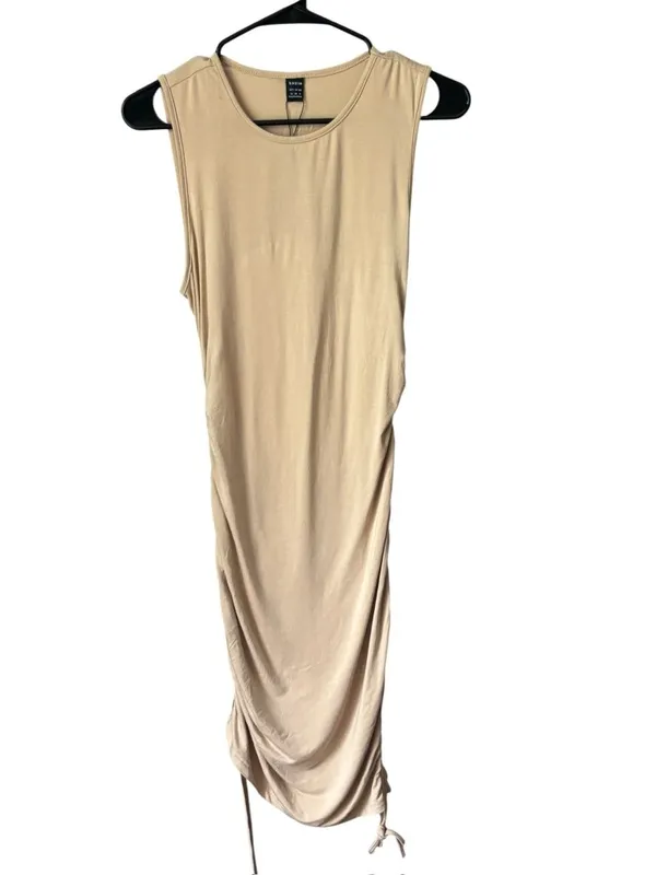 Shein Women's Crew Neck Scrunge Side Sleeveless Dress - Image 2