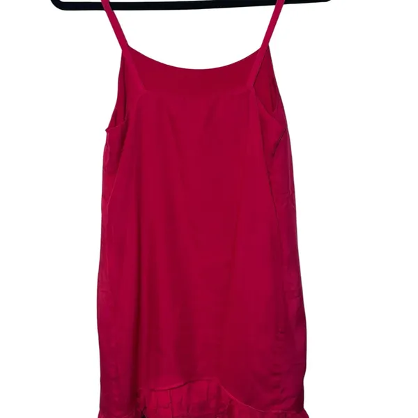 Alice + Olivia Pink 100% Silk Ruffle Hem‎ Mini Slip Dress Size S 83656643 - Image 2