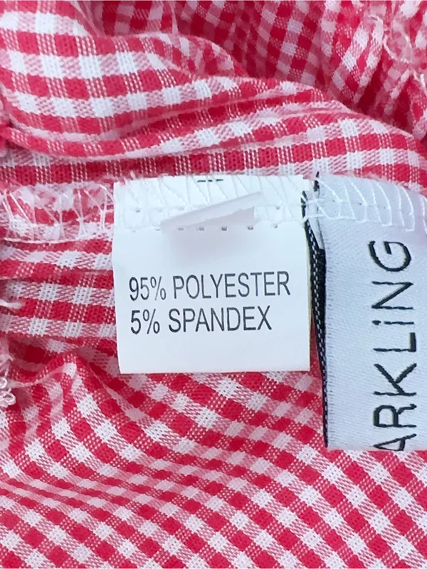 Miss Sparkling Red Gingham High Waist Shorts Side Tie Pocket Cottagecore Summer - Image 7