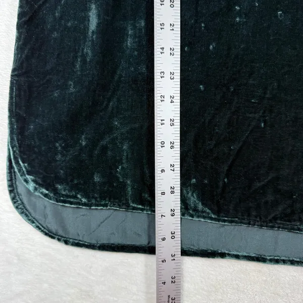 John Mark Dark Green Velvet Tunic Shirt Long Sleeve Collared Viscose Blend M - Image 5