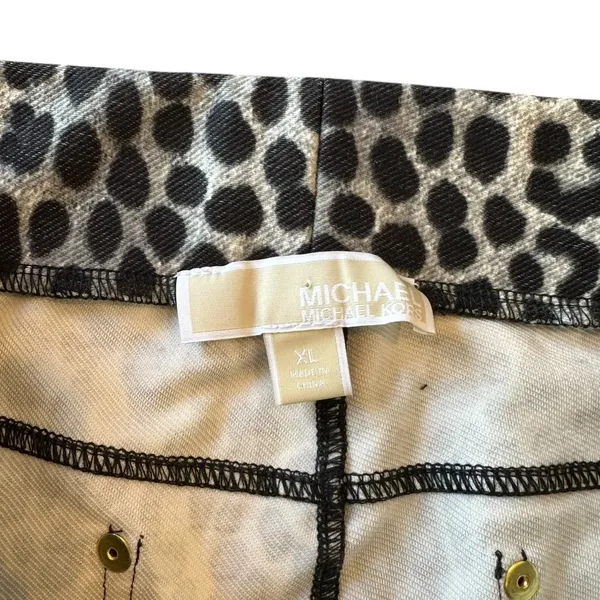 NWT Michael Kors Gray Leopard Print Stretch Skinny Jeans Cotton Blend Size XL - Image 6