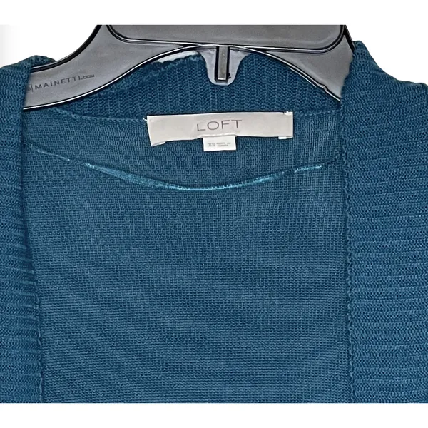Ann Taylor Loft Womens Open Sweater Size XS Green Wool Blend Long Sleeve‎ - Image 2