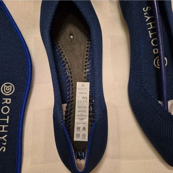 NWOB Rothy' The Point In Maritime Navy Flats Shoes - Image 9
