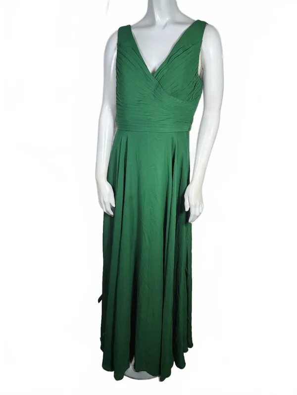 Vnaix Elegant Green Maxi Dress with Lace-Up Back Size 8 - Image 2