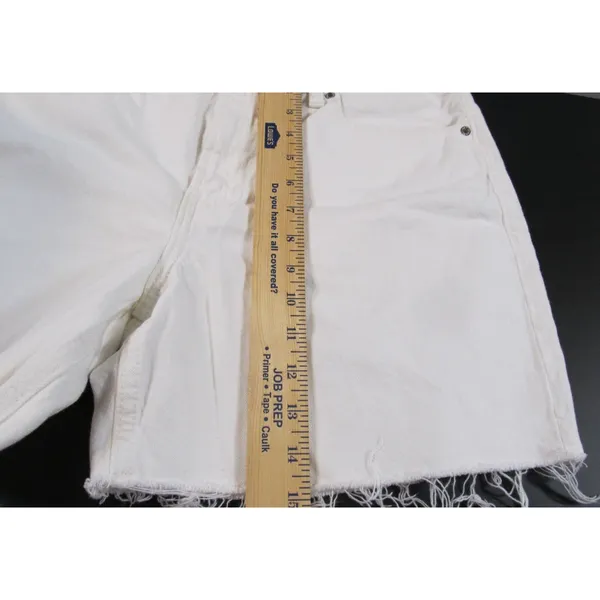 Old Navy Women’s High‑Rise Slouchy Straight White Denim Cut‑Off Shorts Size 8 - Image 5