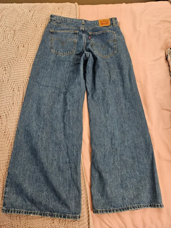 Levi's Blue Wide Leg Flare Jeans - Image 6