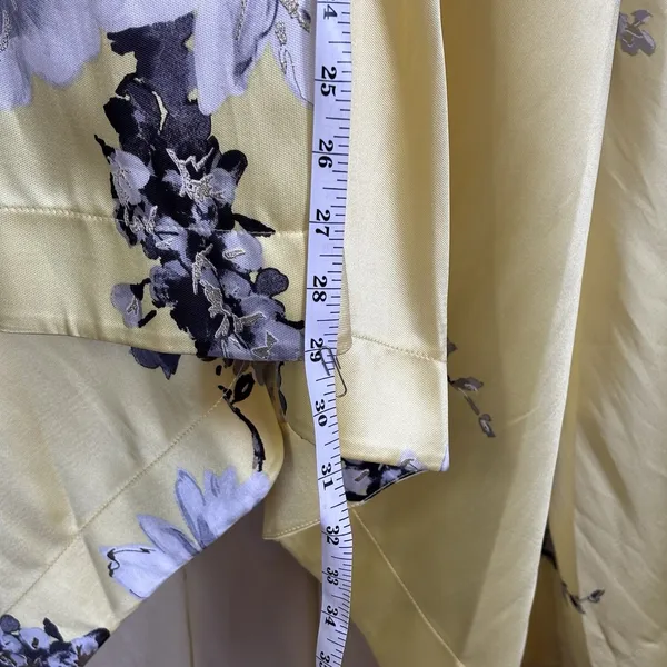 Speechless Yellow Floral High Low Dress Size 5 Spaghetti Strap Prom Formal Satin - Image 15