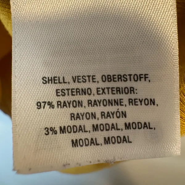 Maeve by Anthropologie What’s The Hap Golden Yellow Sweet Tie Neck Ribbed Tee L - Image 6