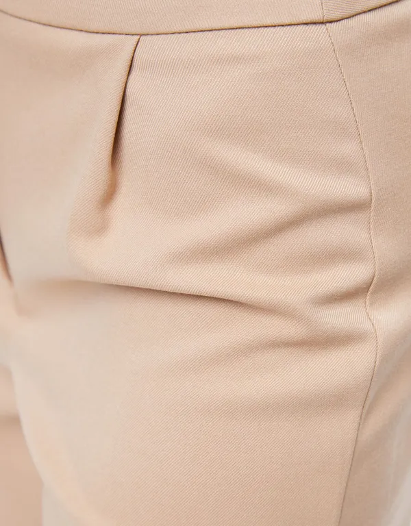 Bershka high waisted beige tan wide leg pants - Image 8