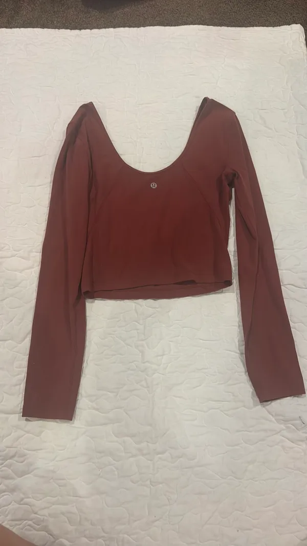 Lululemon Long Sleeve Top Burgundy - Image 2