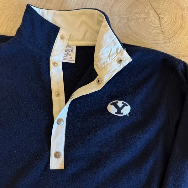 Rivalry Threads BYU Cougars Navy Snap Fleece Pullover Women's Small - Image 3